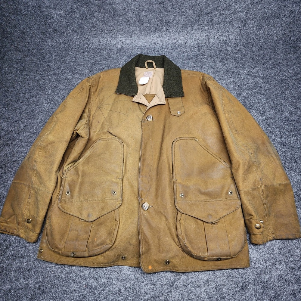 Filson Tin Cloth Waxed Upland Shooting Waterfowl Hunting Style 635 Jacket XL